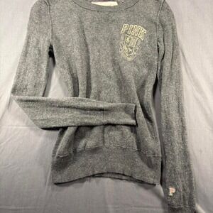 Y2K Victorias secret PINK womens wool blend sweater logo on chest SZ small